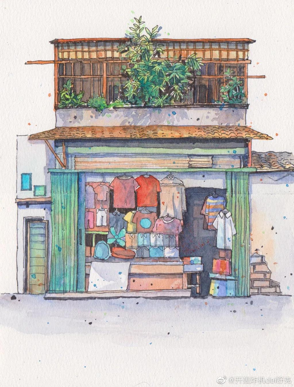 意境钢笔水彩画步骤,钢笔水彩画临摹简单入门