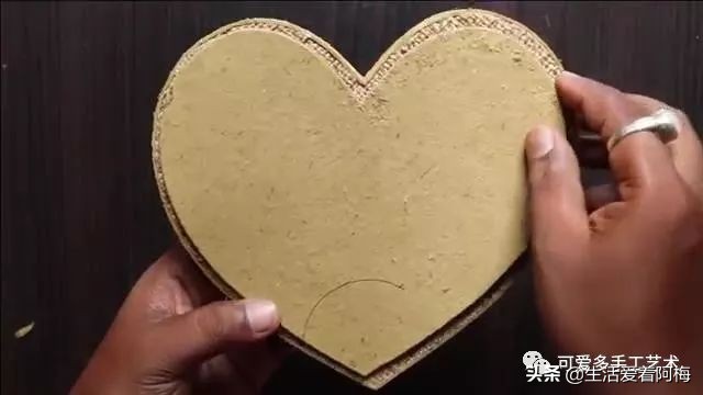 小型快递盒改造收纳盒好看又简单,心形收纳盒创意手工