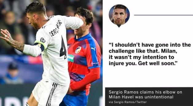 拉莫斯被恶意犯规后续,拉莫斯被制裁画面