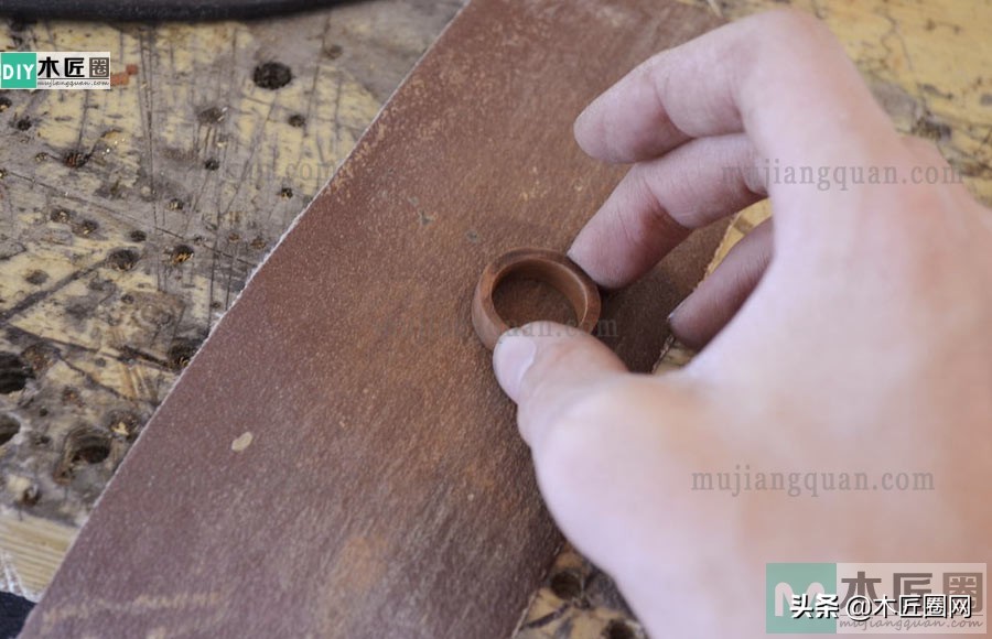 自制檀木戒指,木头雕刻戒指手工工具