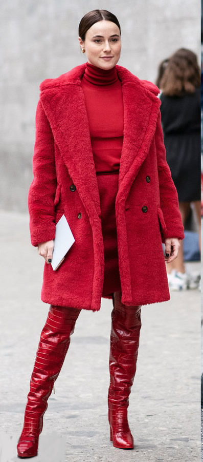 秋冬穿红色呢大衣好看吗,冬天怎么穿红色大衣比较高级