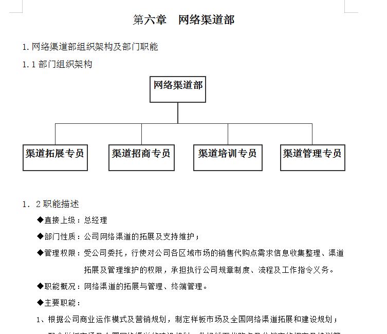 美工、发货专员、采购物流、总经理等完整一套线上营销岗位说明书