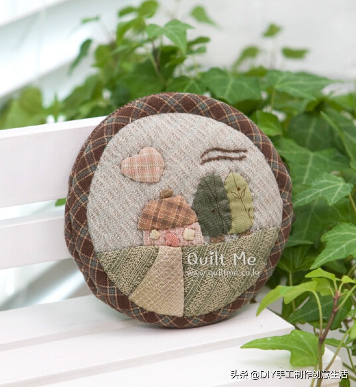 碎布缝了一个圆形零钱包，朋友们都追着问我要，附布艺拼布教程