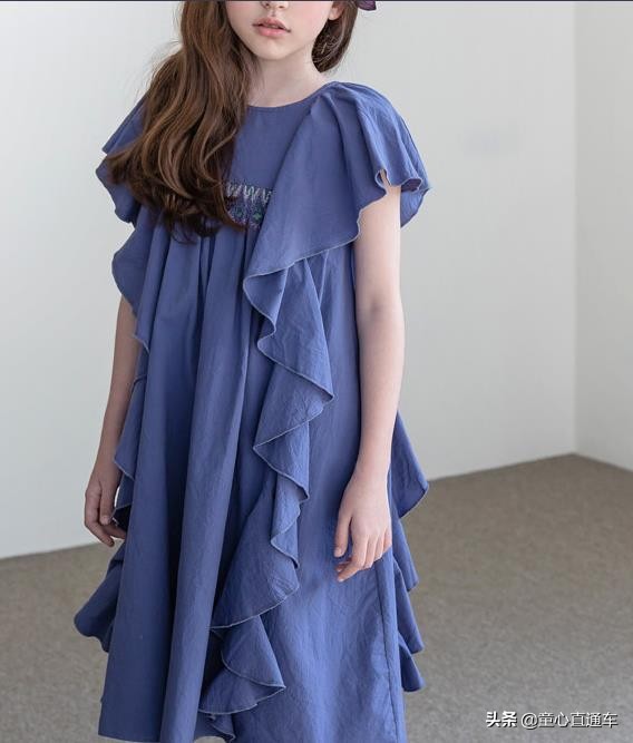 韩系童装春季连衣裙,韩版中大童裙子