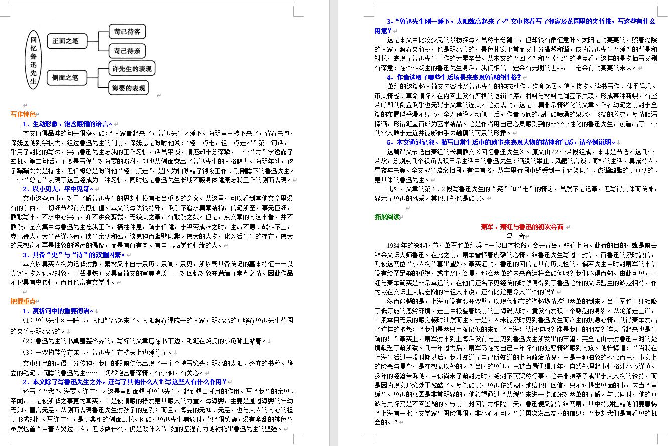 初中语文讲义模板图片大全高清版,人教版语文背诵初一全部