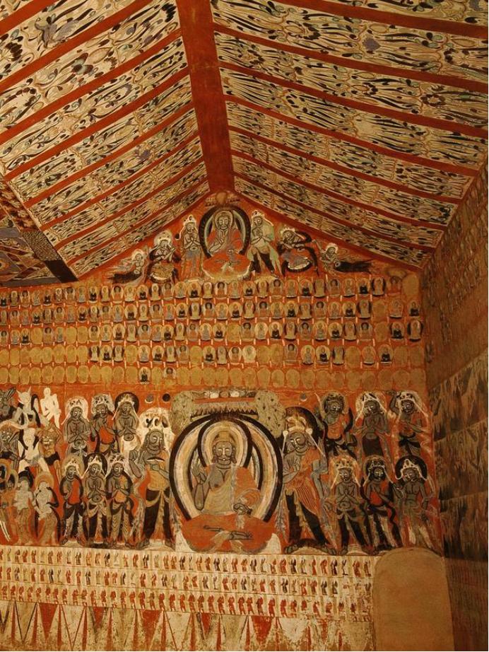 敦煌428窟介绍,敦煌329窟壁画飞天图