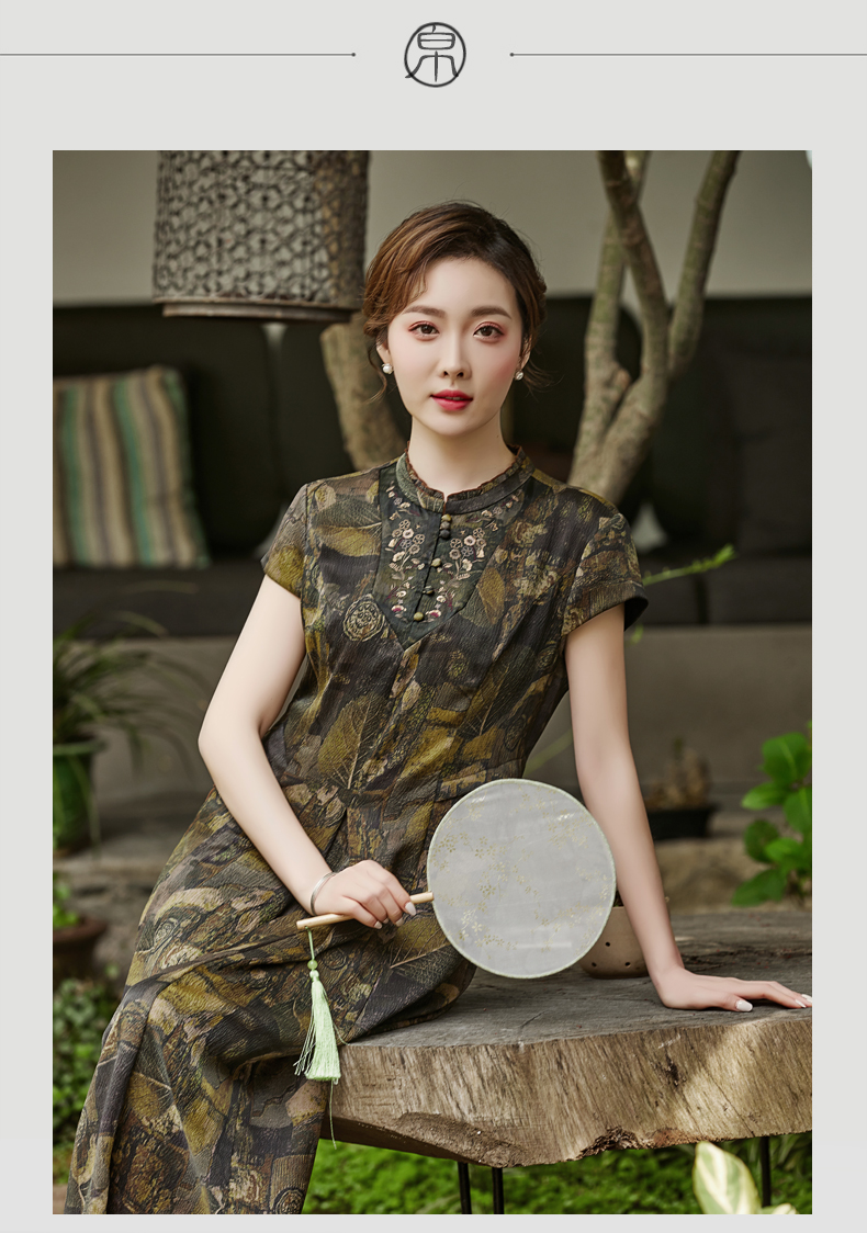 真丝香云纱旗袍,真丝香云纱高端旗袍