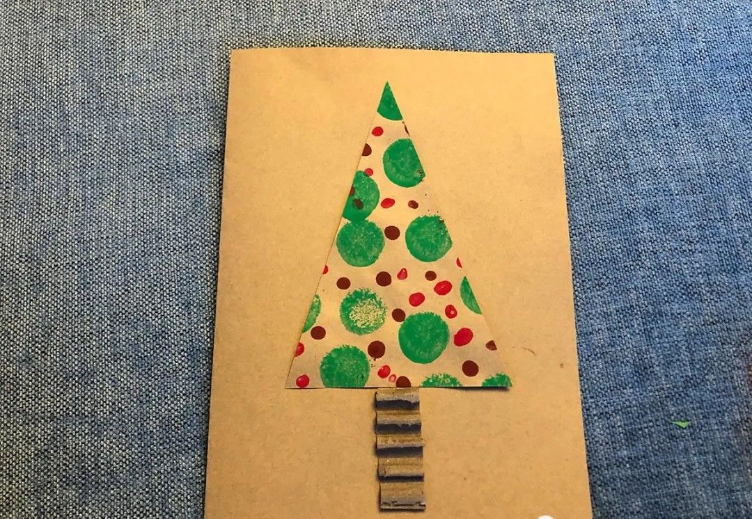 圣诞树卡片手工制作,简单圣诞树画法手绘