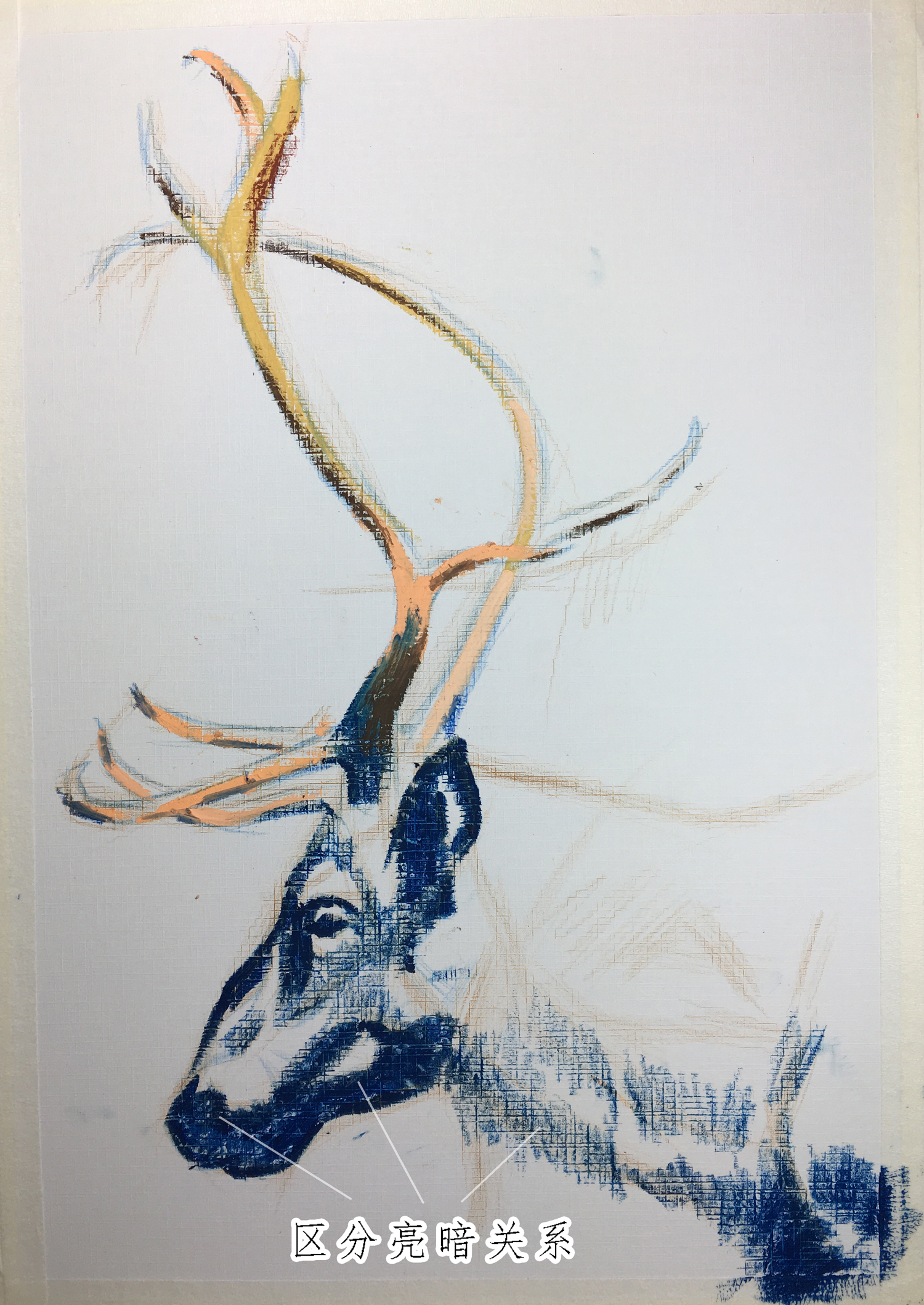 油画棒经典色系绘画雪山,油画棒的神仙画法