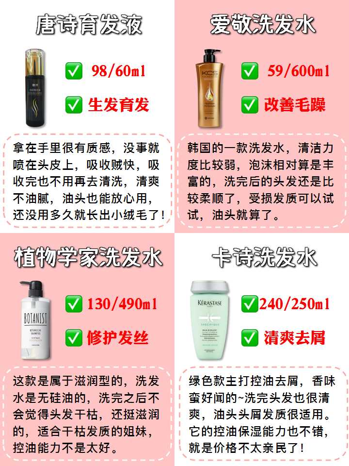 去头屑控油防脱洗发水测评,控油蓬松防脱固发洗发水推荐