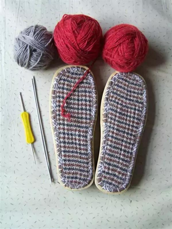 钩毛线拖鞋1314图案图解,最新毛线儿童拖鞋教程全集