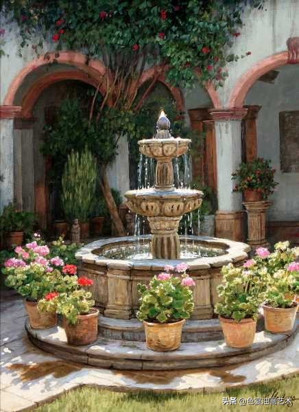 现代风景油画高清大图,后现代油画素材