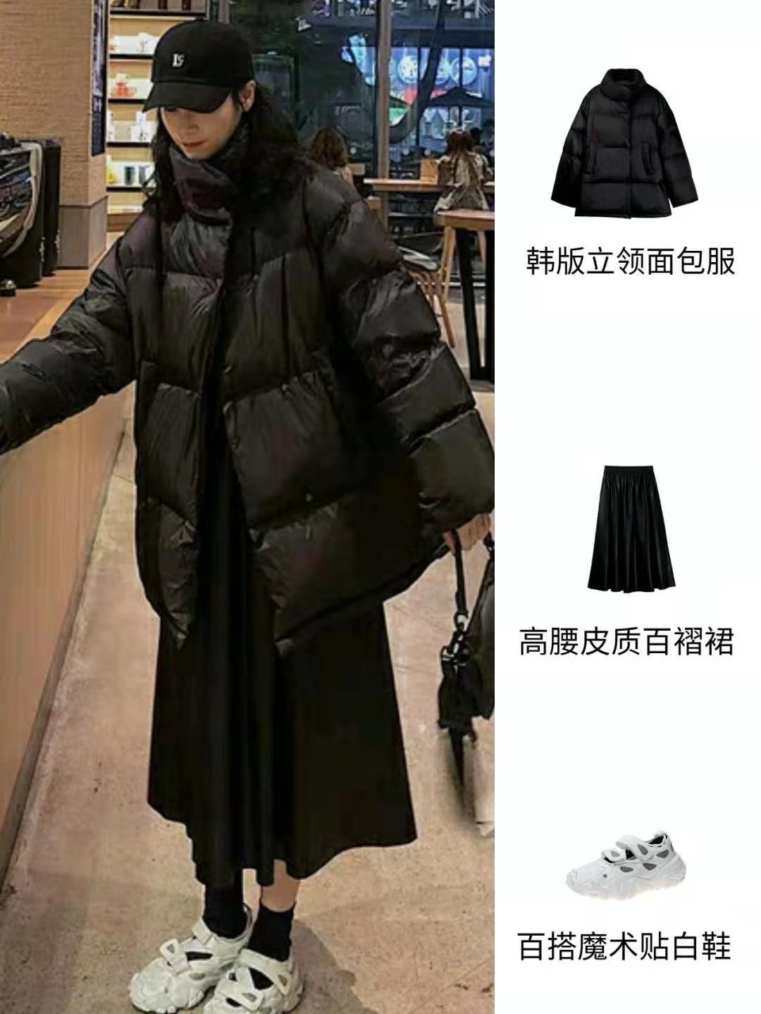 非常好看的紫色棉服显白还时尚,洋气棉服中长款高级感显瘦