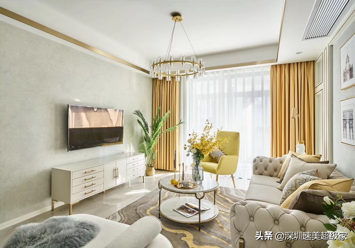 深圳大平层装修现代轻奢高级感,港式装修风格深圳