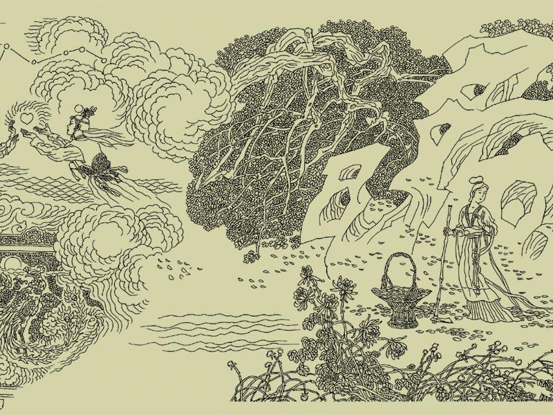 红楼梦人物工笔画白描,红楼梦工笔白描高清图