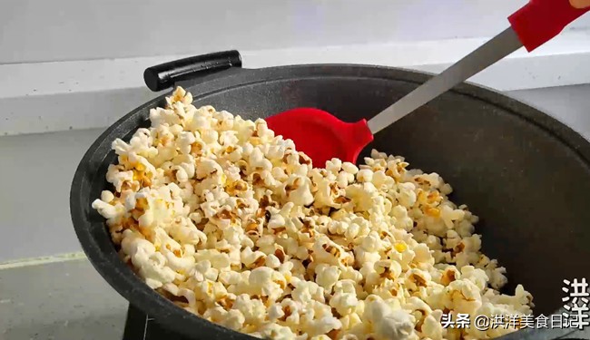 自制焦糖爆米花全过程,家常焦糖爆米花做法用食用油