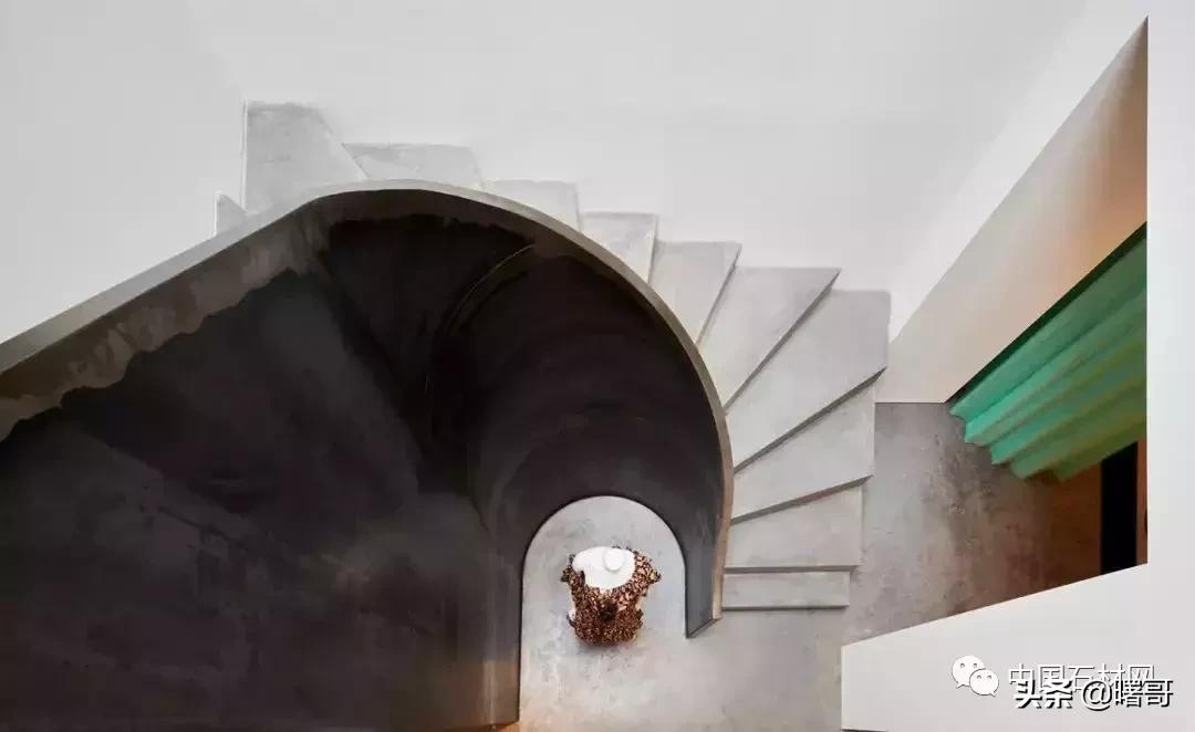 门店大理石楼梯效果图,轻奢大理石楼梯