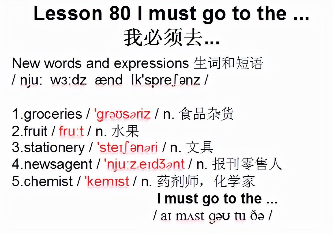 新概念英语第一册lesson8单词音频,新概念英语第一册音标对照本