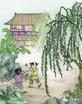 清泉洒蕉叶,儿童捉柳花