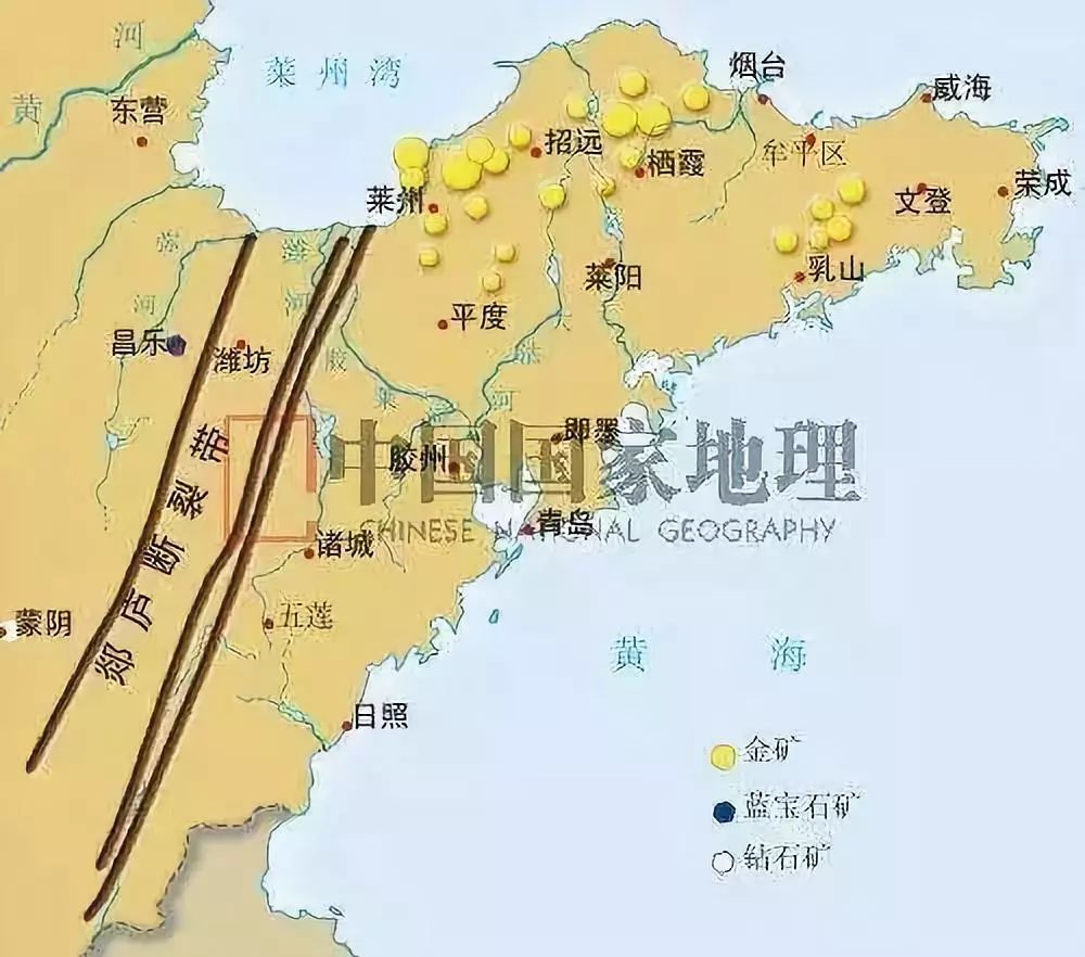 威海金矿分布图,山东威海发现金矿
