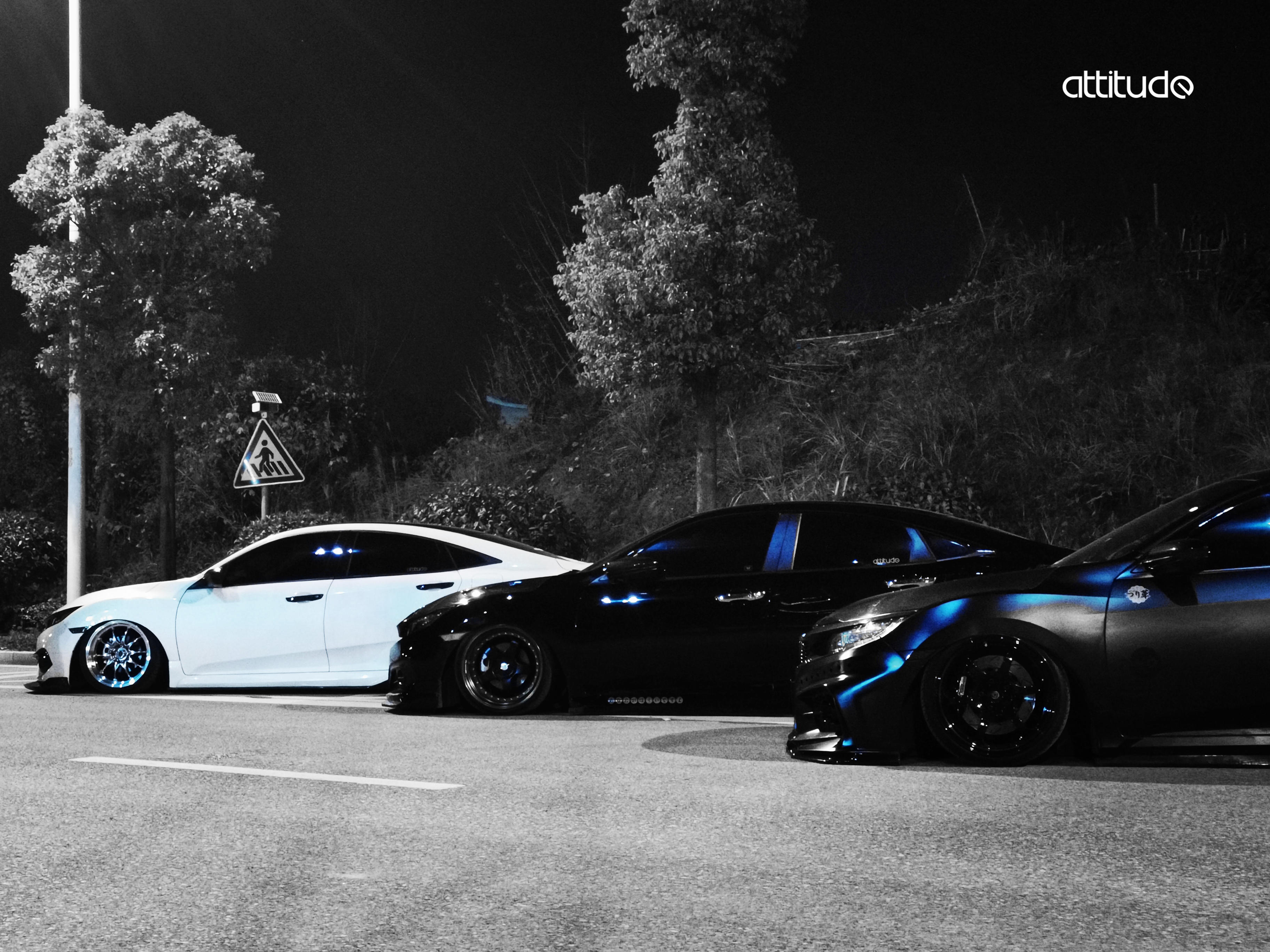 十代思域外观黑白改装方案,十代思域全黑改装