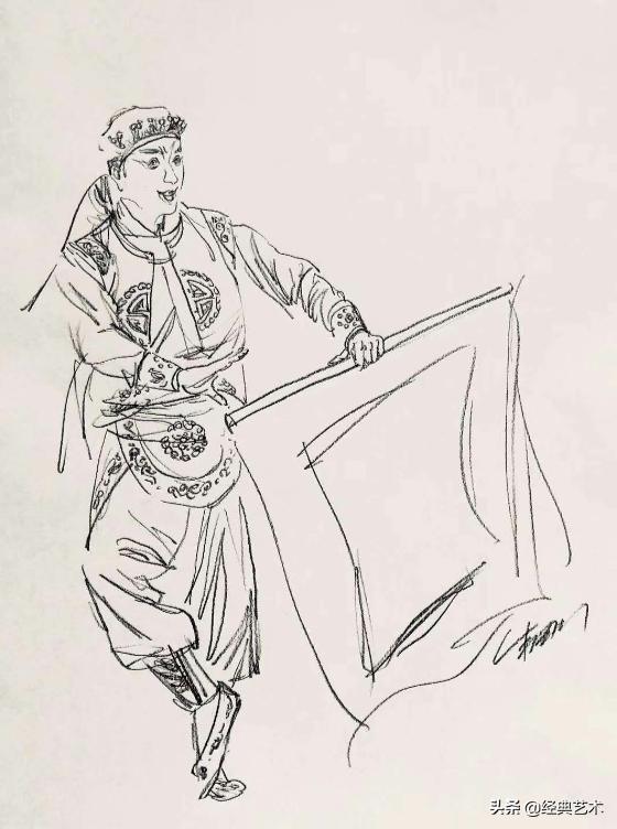 戏曲速写教程,戏曲人物速写素描