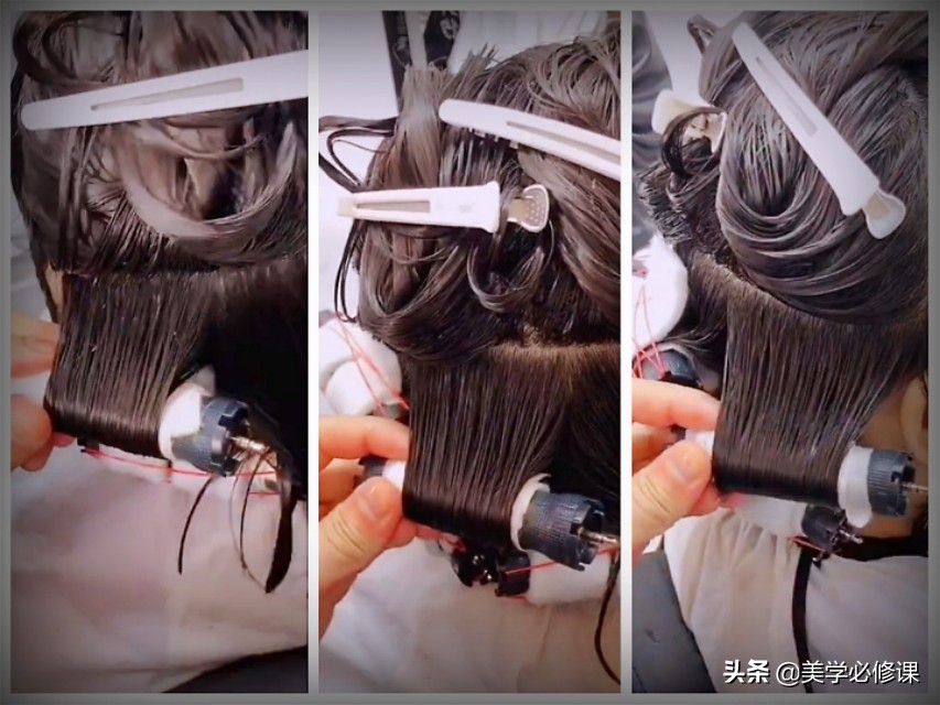 烫发排杠学习,烫发卷杠课程