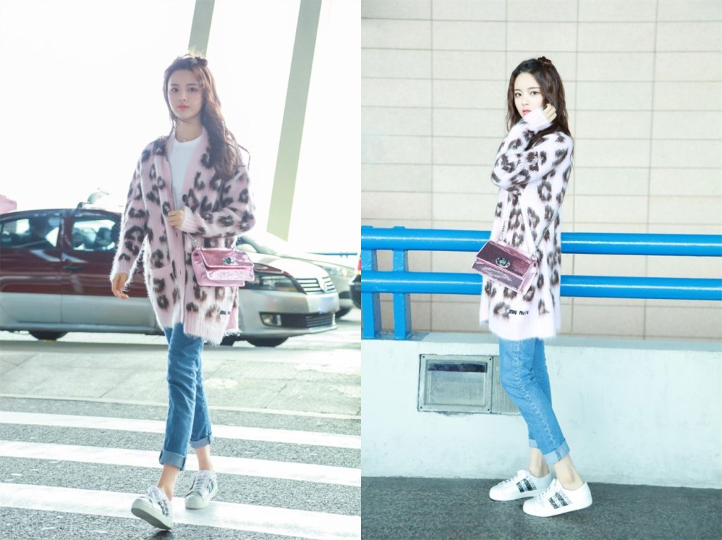 32岁唐嫣糖果风写真,唐嫣最新私服长马甲配宽松短裤