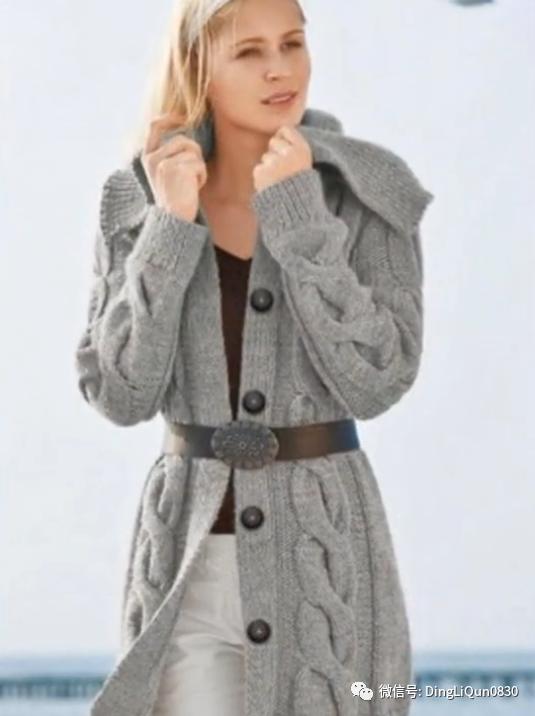 春秋针织女装长款开衫外套,加肥加大针织开衫外套长款