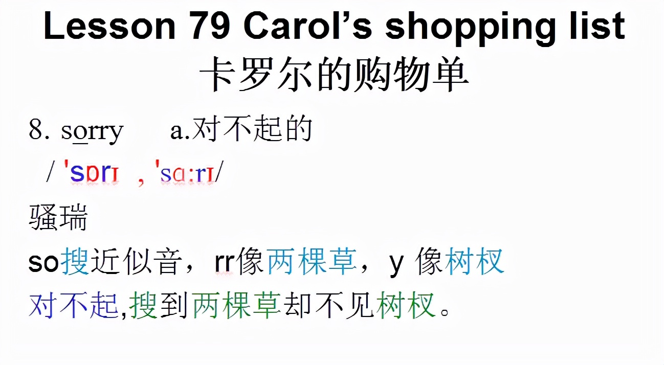 新概念英语第一册,音标课件自学整理Lesson79Carol’sshopping