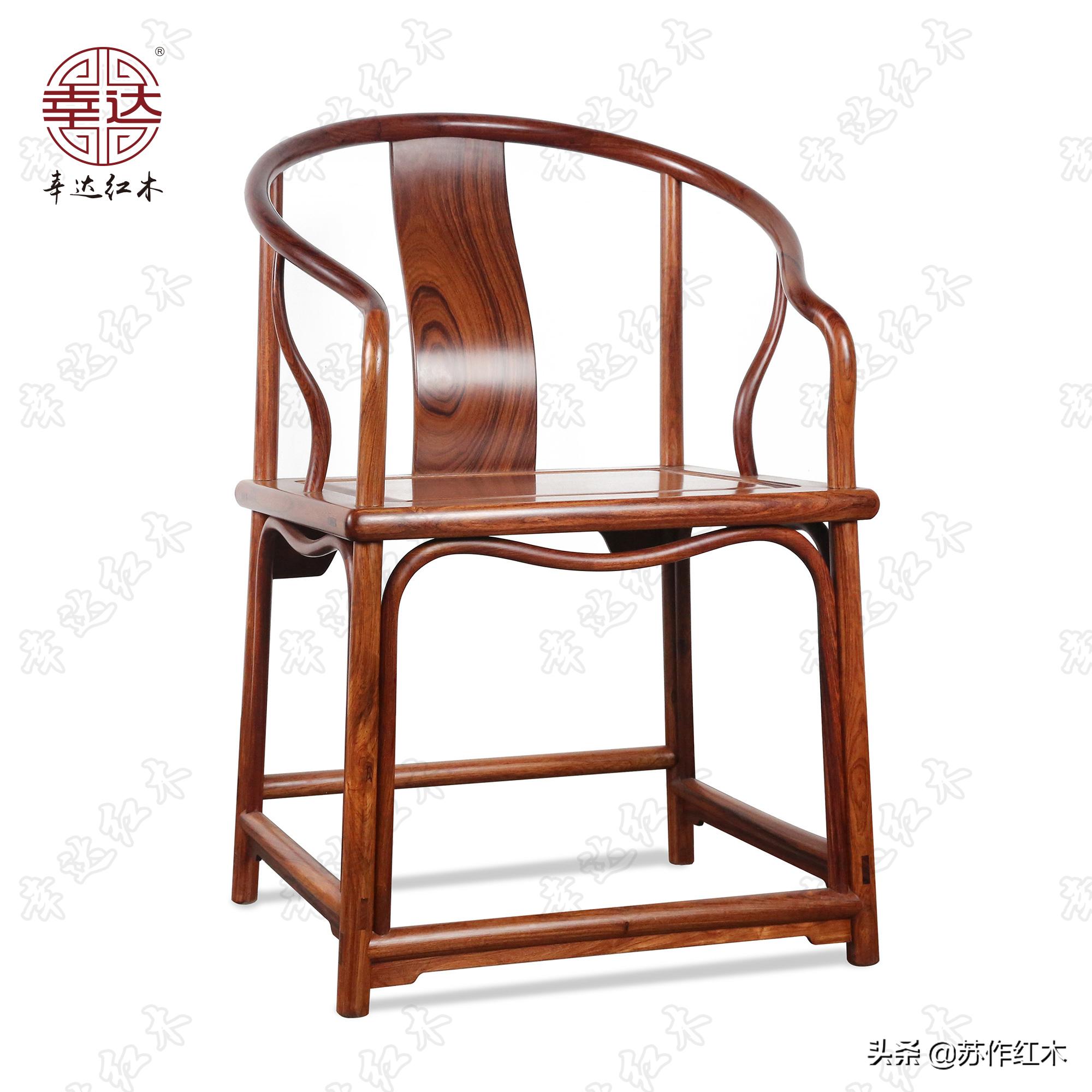 日式矮式圈椅,刺猬紫檀安思远垂手圈椅