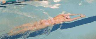 中游体育波浪式蛙泳陆上模仿,蛙泳收蹬腿时两腿动作不对称