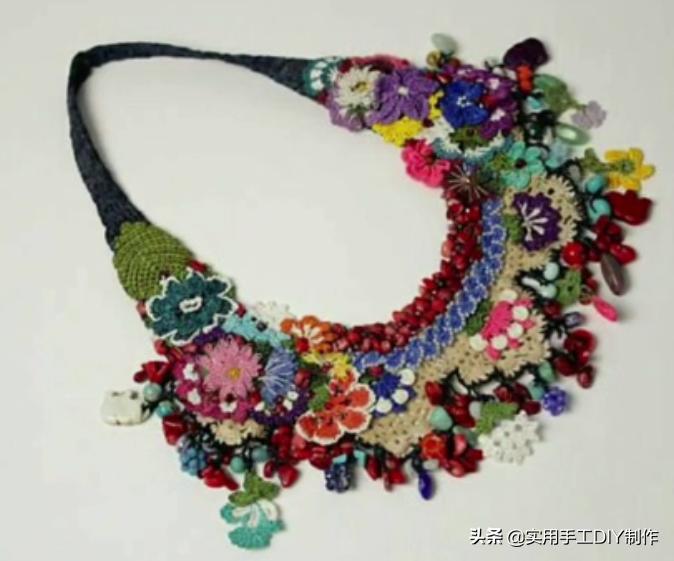 民族风毛衣链高档项链女挂饰品,羊绒衫的手工编织女