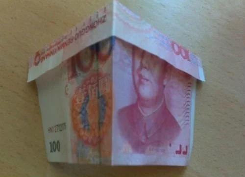 用一百元叠方戒指,最简单的戒指怎么叠