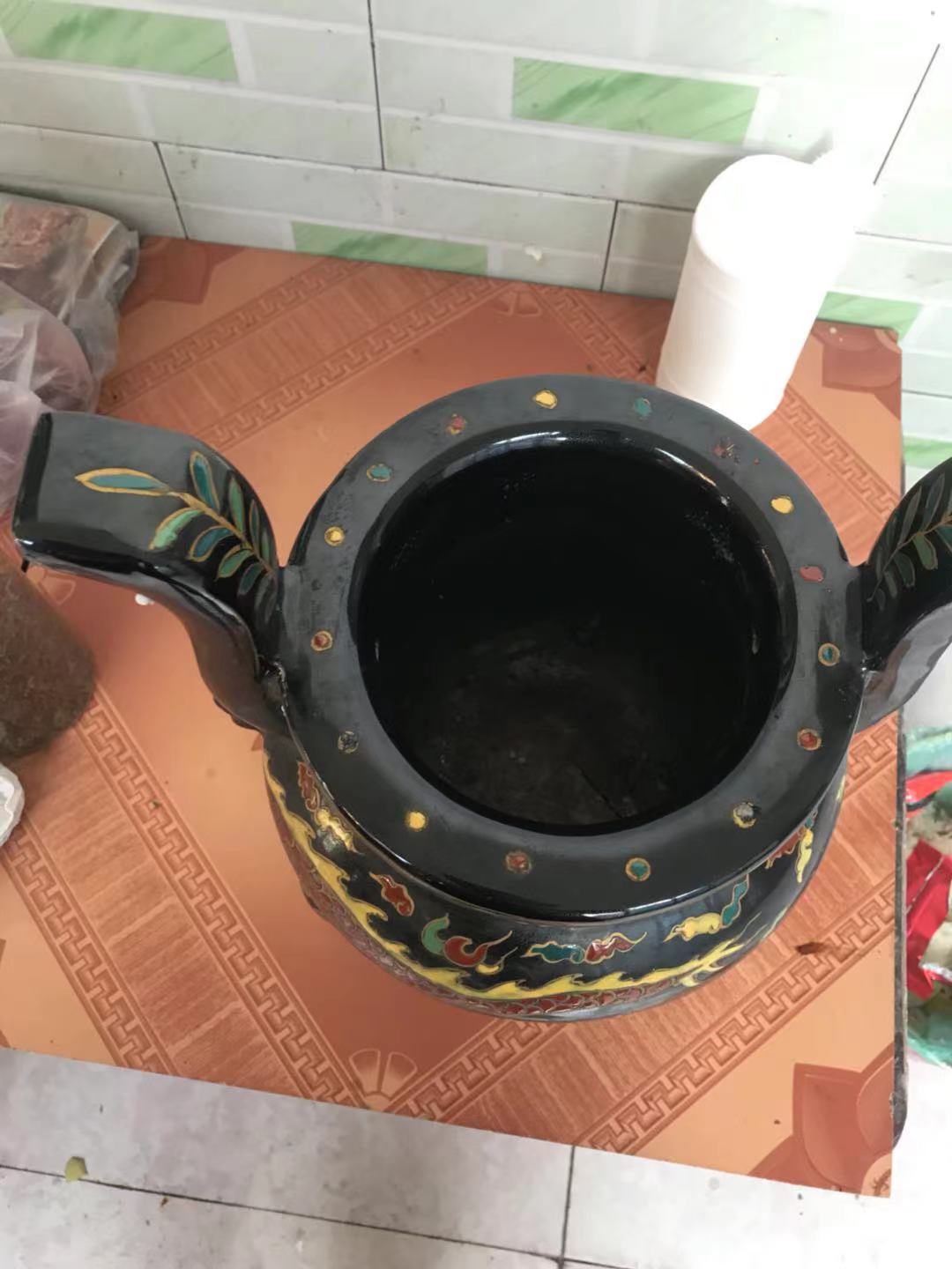 乌金釉老窑图片,乌金釉三足炉真品图片