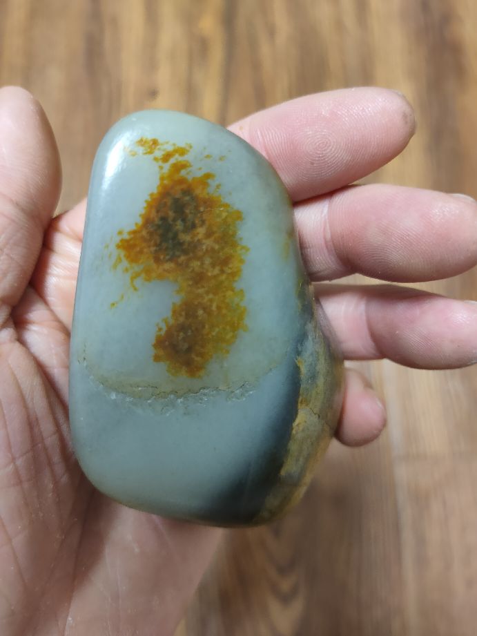 和田沙漠干坑籽料原石,和田浅青花籽料原石