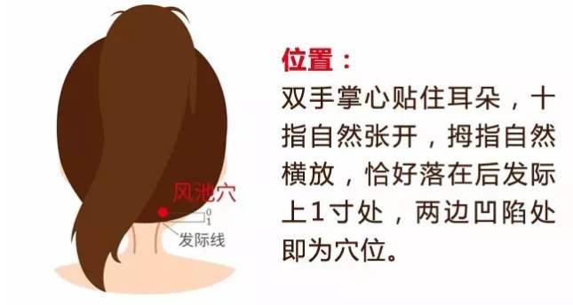 董氏奇穴治疗风寒感冒特效穴,一分钟治感冒的风池穴位图