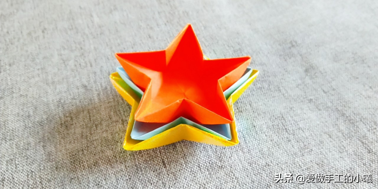 怎么折幸运星星收纳盒,星星折纸收纳盒教程