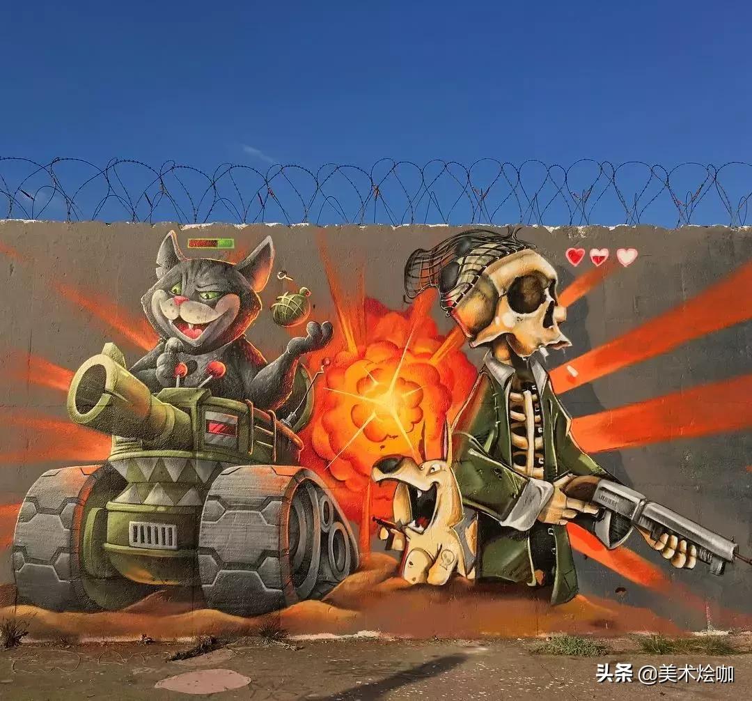 极具张力的墙绘作品,简单3d创意墙绘大全