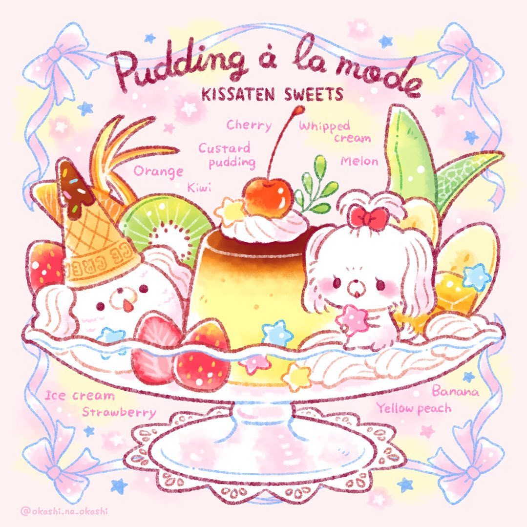 可爱甜品美食插画图片,可爱美味甜品蛋糕下午茶插画