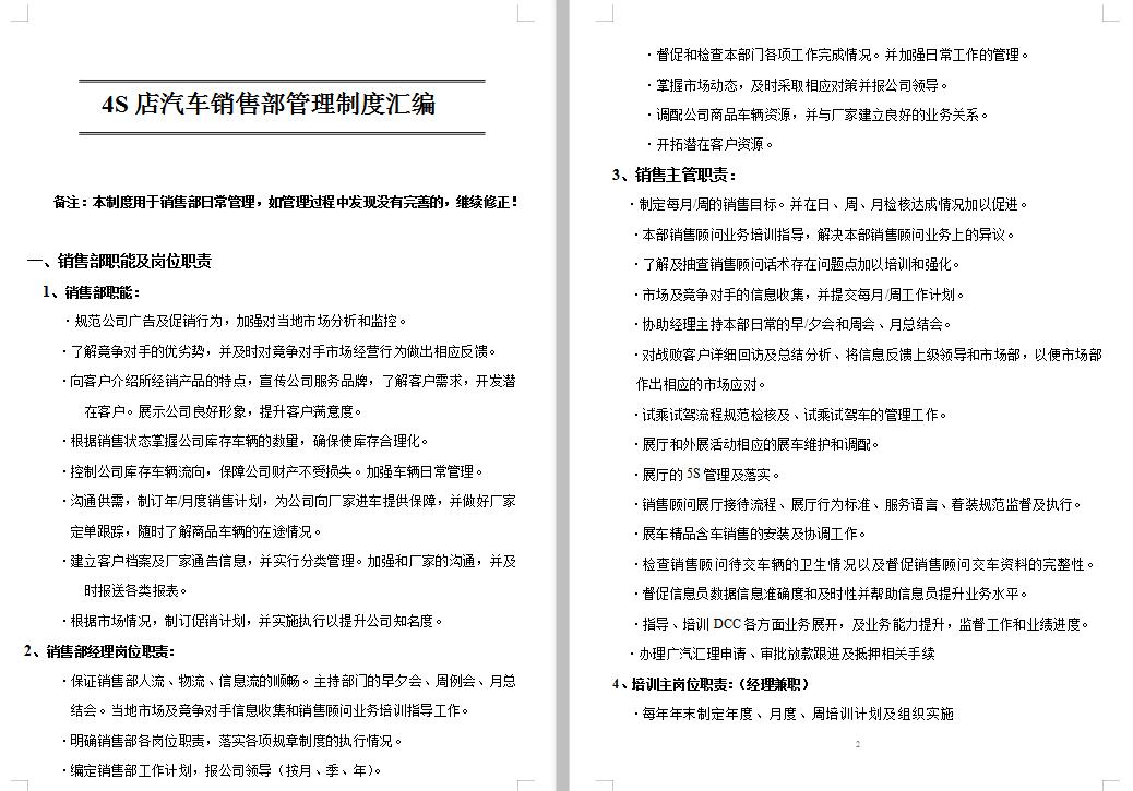 4s店汽车销售管理技巧与方法视频,汽车销售管理制度及流程