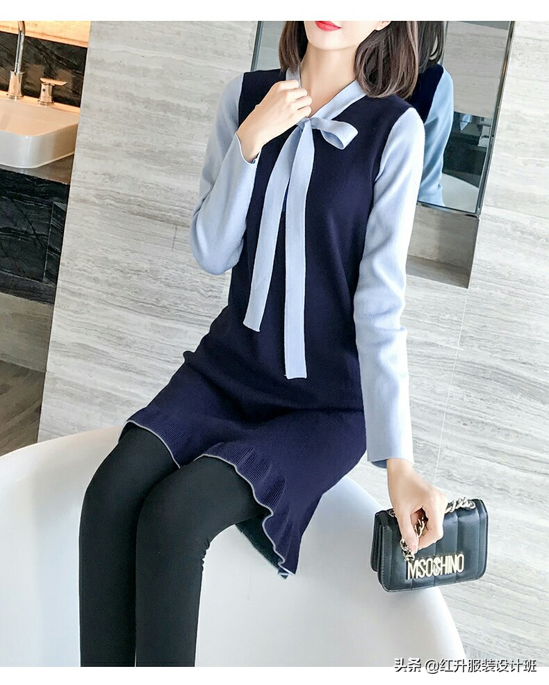 连衣裙长袖裁剪图解100例,领口打褶连衣裙前片的裁剪方法