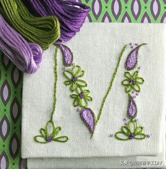 刺绣英文字母教程全针绣,好看有意义的刺绣
