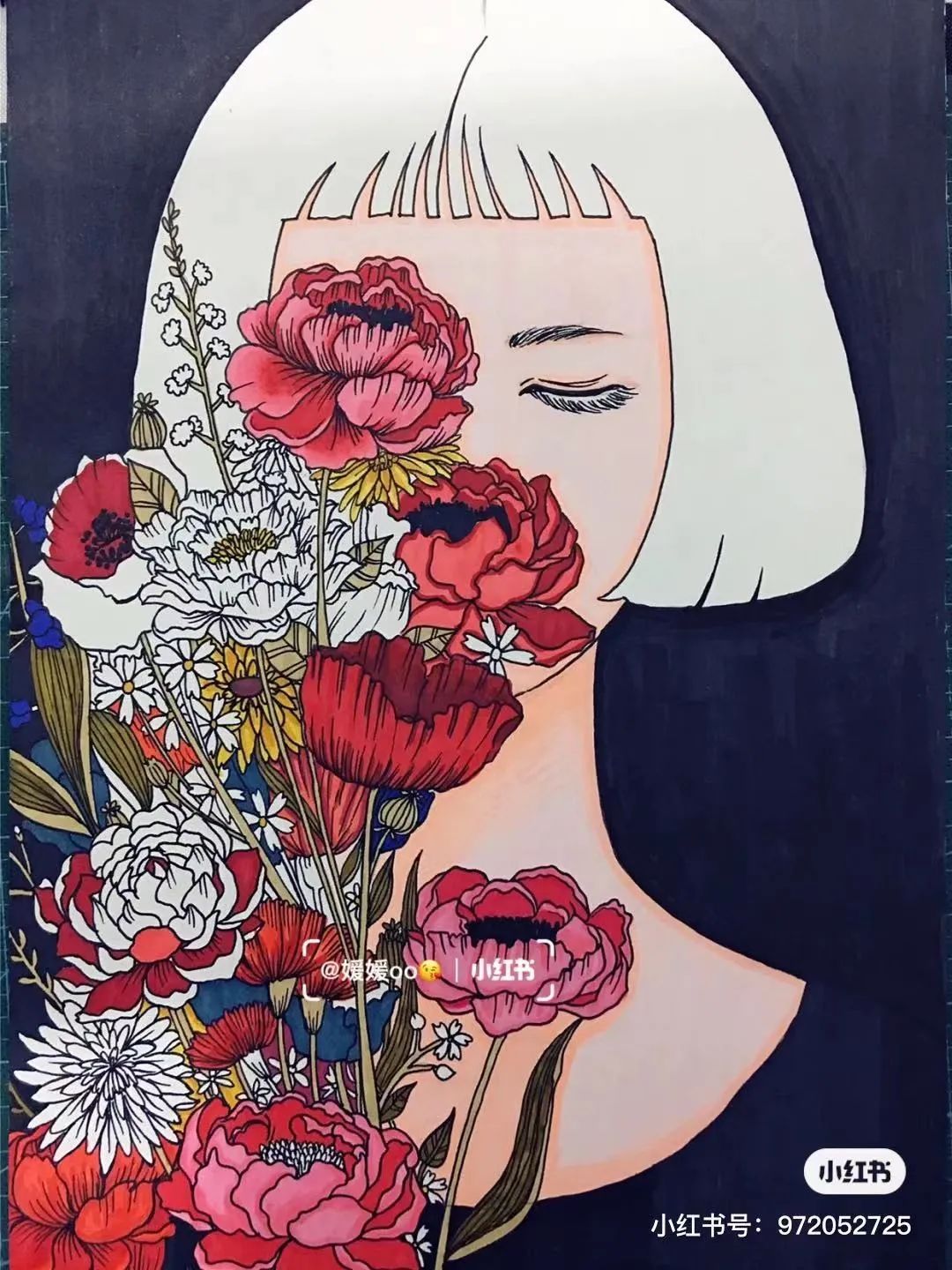 色彩缤纷的马克笔装饰画,60色的马克笔画简单的动漫画