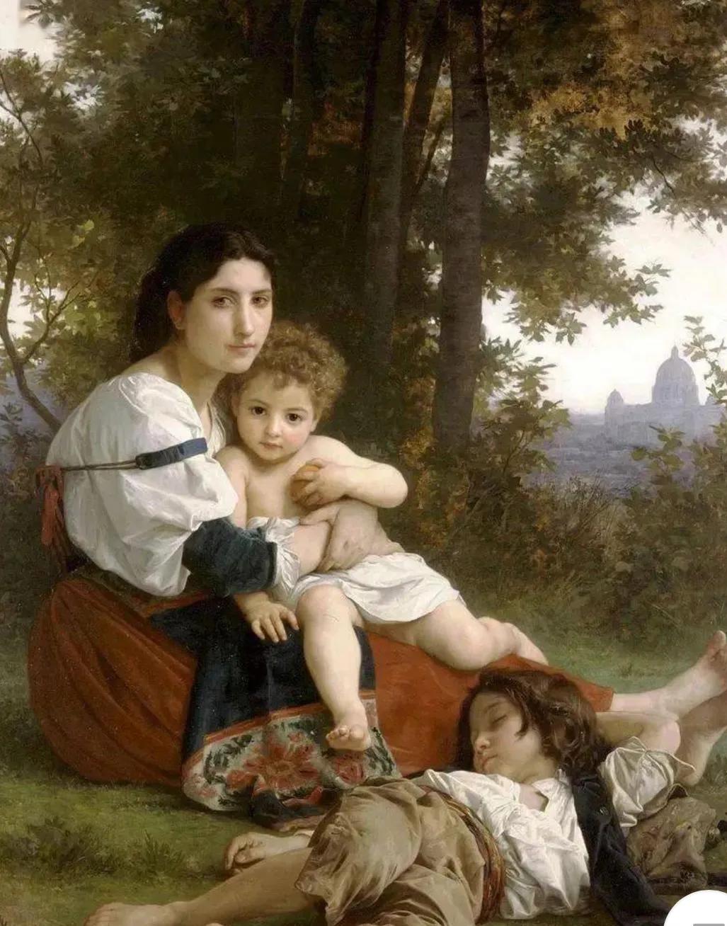 油画母爱图片,十大最具母爱的油画