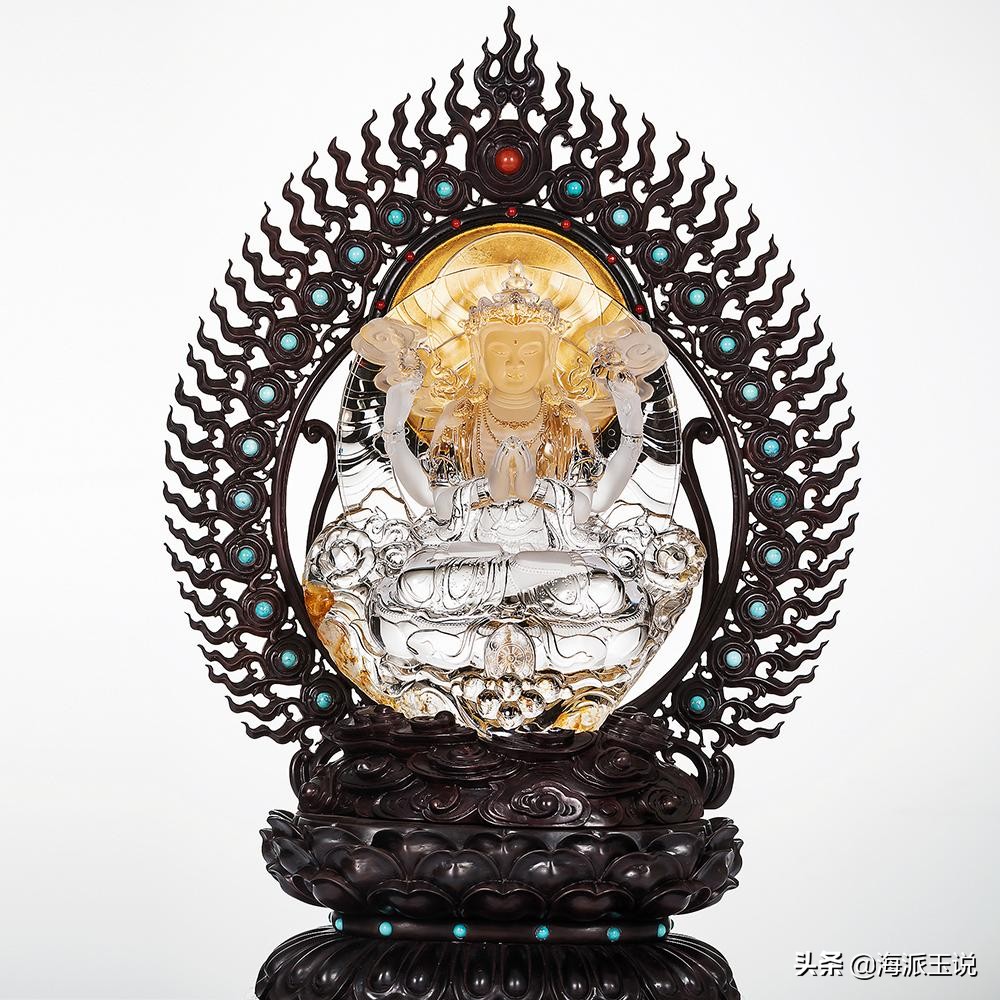 密教石刻造像,水晶内雕密宗佛像