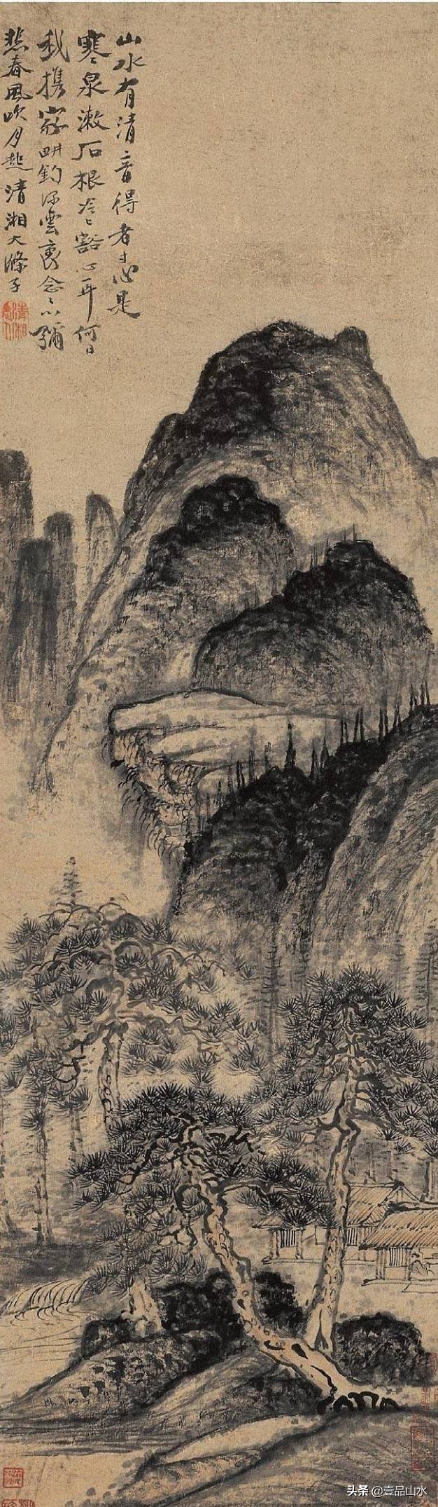 石涛山水画高清大全,石涛小写意山水画小品图片