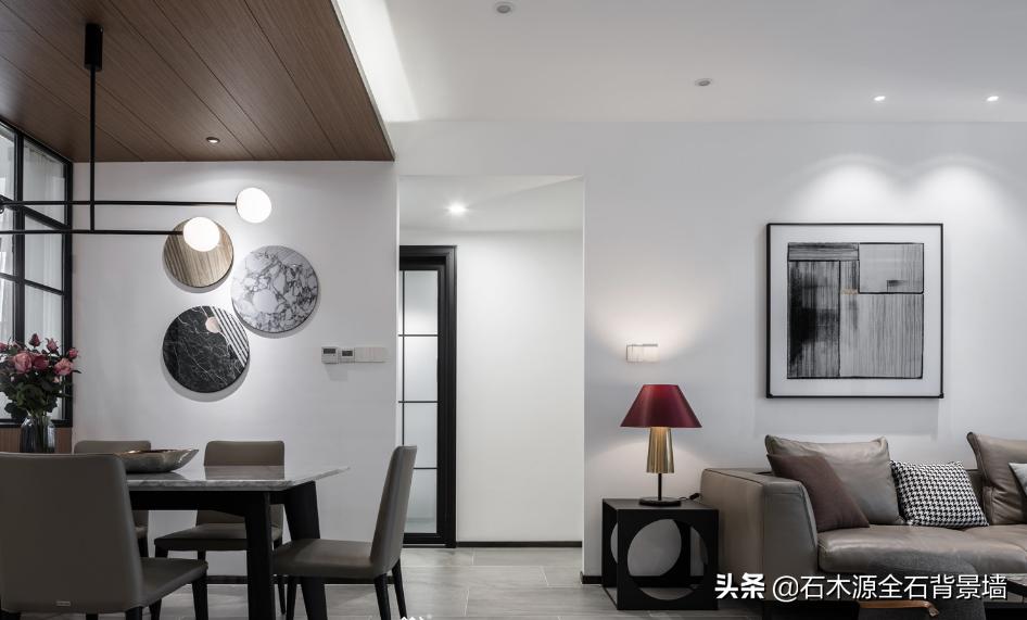 侘寂风石材背景墙,石材背景墙北欧风