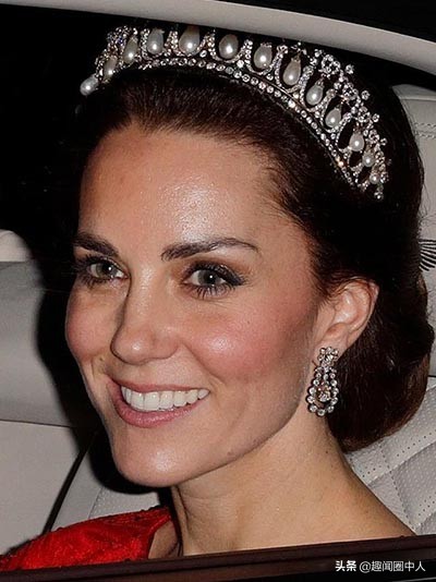 凯特王妃钻石吊坠耳环,法式皇室宫廷奢华宝石耳环