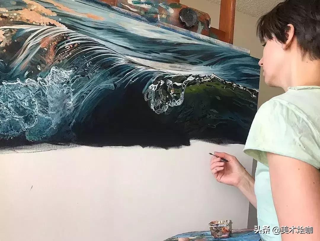简单而又漂亮的大海图绘画,用水彩笔画一幅美丽的大海画